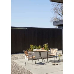 Ellen Cafébord Ø80cm i Teak och Aluminium Antracit