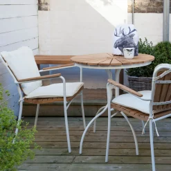Ellen Cafébord 80 cm Rund Teak/Vit
