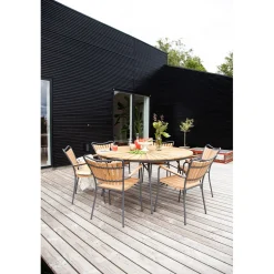 Ellen Trädgårdsbord i Teak och Aluminium 150 cm, Antracit