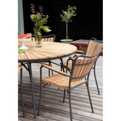 Ellen Trädgårdsbord i Teak och Aluminium 150 cm, Antracit