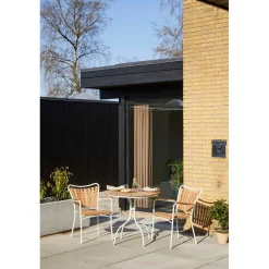 Ellen Trädgårdsmöbelset i Teak och Aluminium 80 cm + 2 stolar, Vit