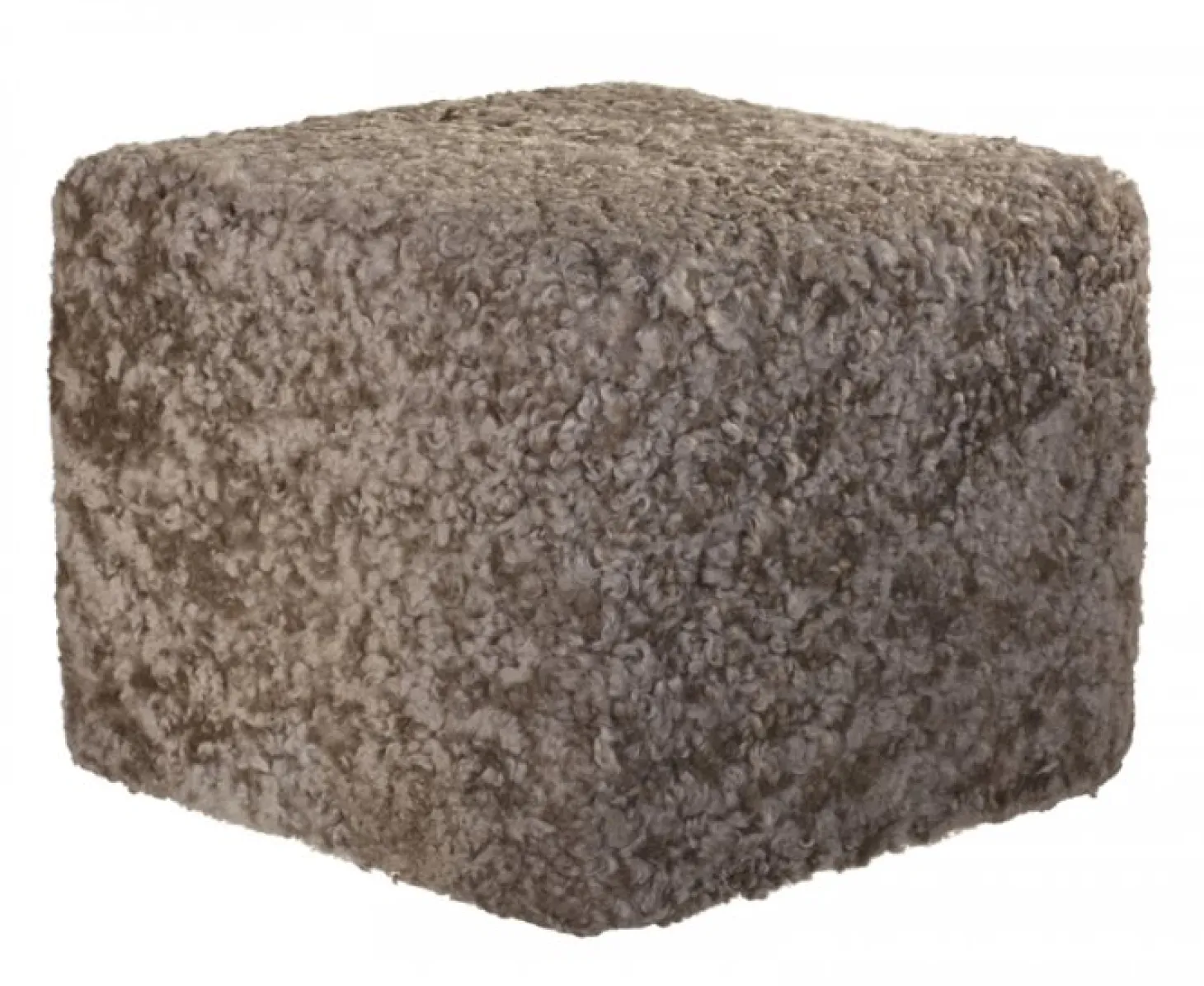 Emma Puff i fårskinn 50x50x40cm / Stone