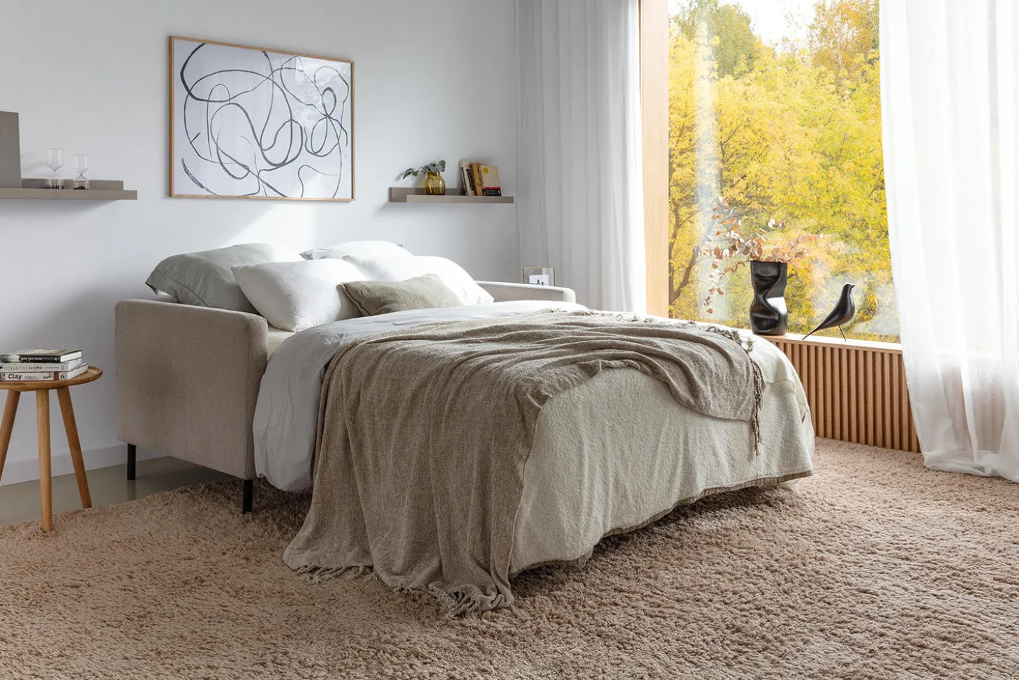 Felix 3-sits Bäddsoffa Wildflower Rasberry Pink