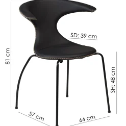 Flair Stol Black Leather, Black