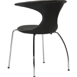 Flair Stol Black Leather, Chrome