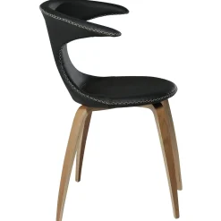 Flair Stol Black Leather, Oak