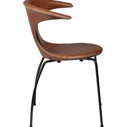 Flair Stol Light Brown Leather, Black