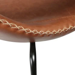 Flair Stol Light Brown Leather, Black