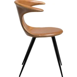 Flair Stol Light Brown Leather, Black