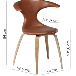 Flair Stol Light Brown Leather, Oak