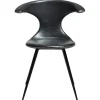 Flair Stol Vintage Black Art.Leather, Round Black