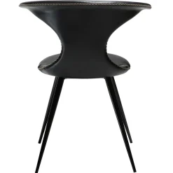Flair Stol Vintage Black Art.Leather, Round Black
