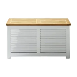 Förvaringsbänk Vit/Teak