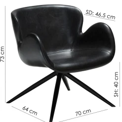 Gaia Loungefåtölj Vintage Black