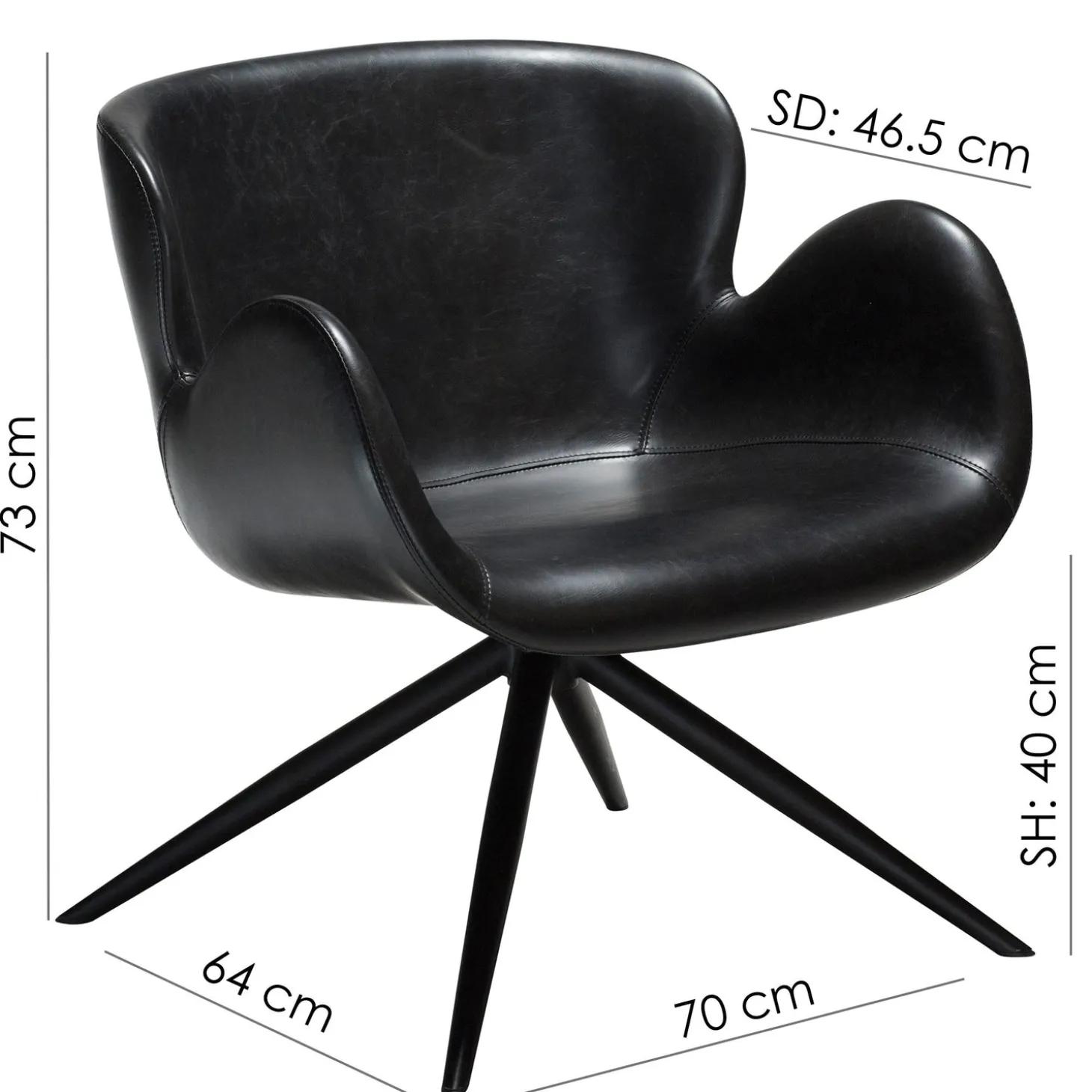 Gaia Loungefåtölj Vintage Black