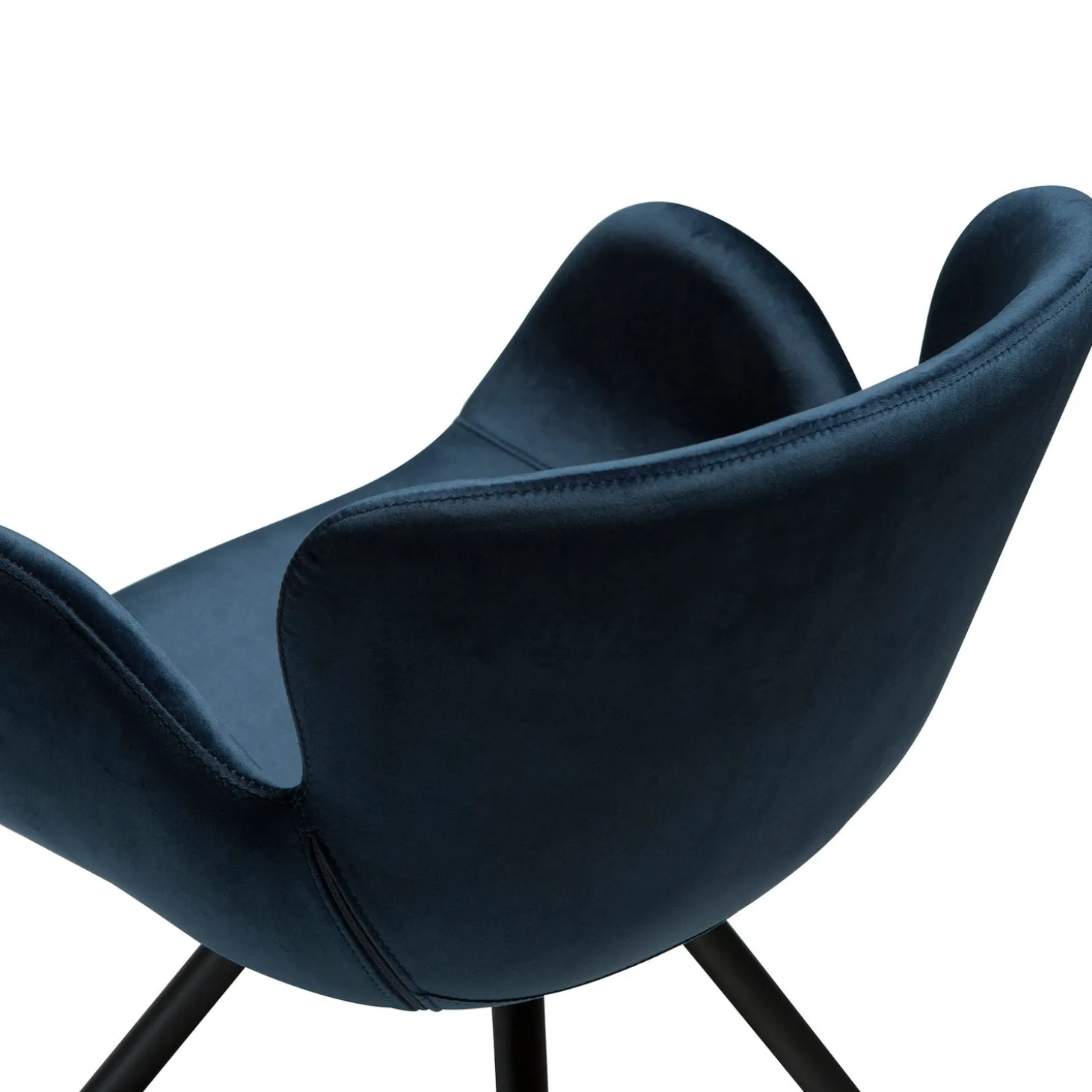 Gaia Stol Midnight Blue Velvet, Black