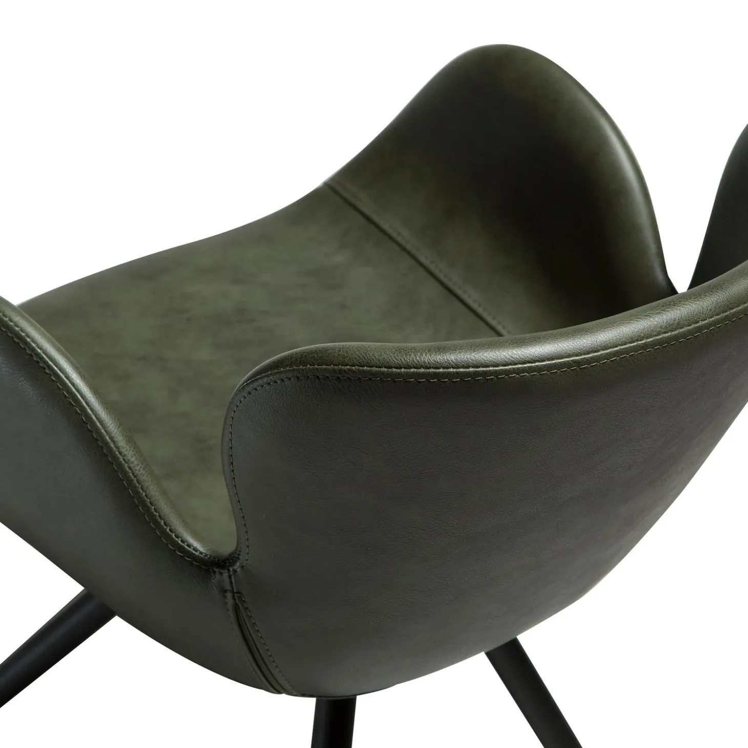 Gaia Stol Vintage Green Art.Leather, Black