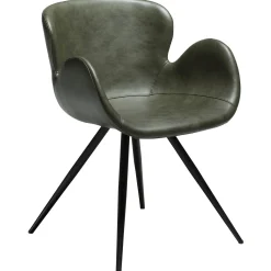 Gaia Stol Vintage Green Art.Leather, Black