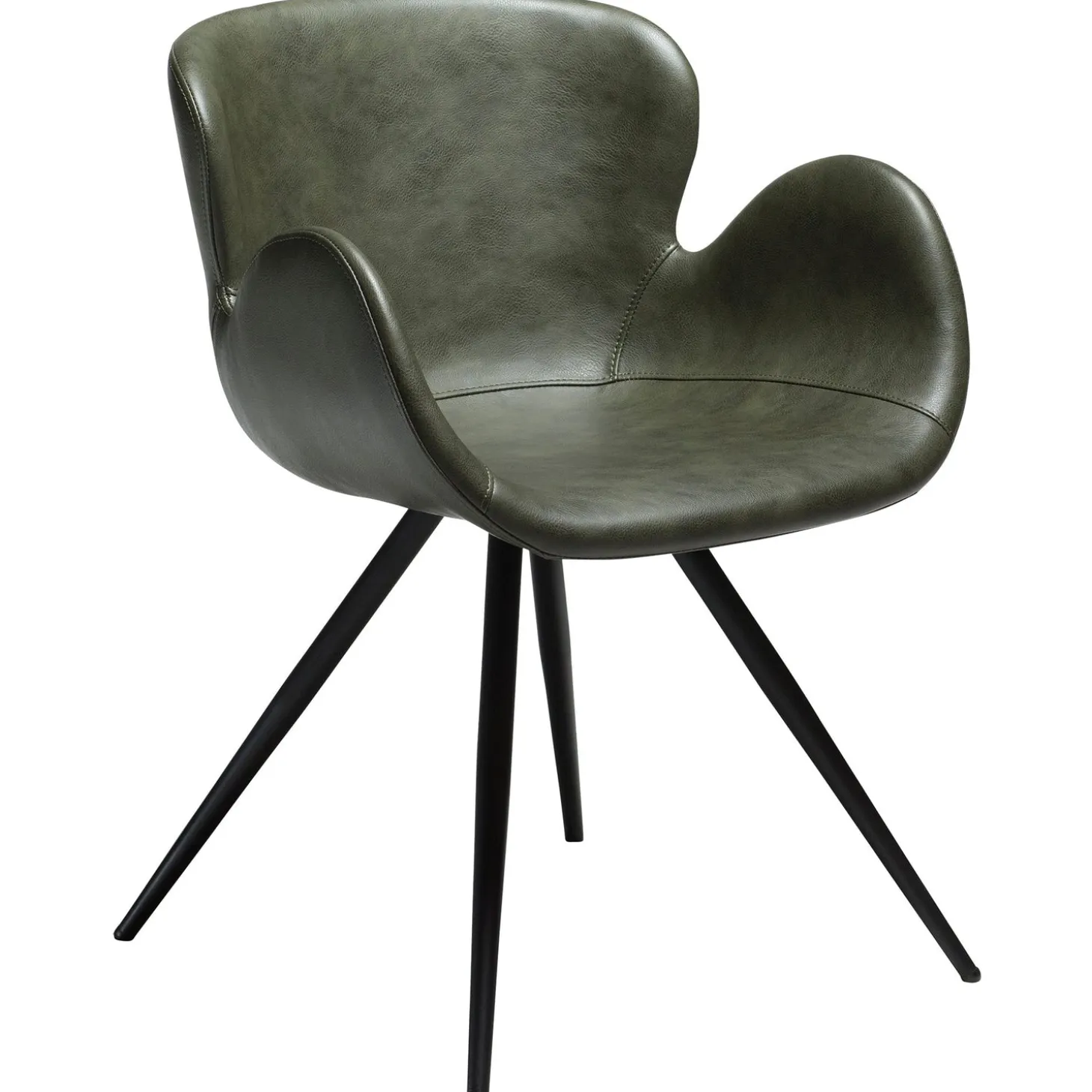 Gaia Stol Vintage Green Art.Leather, Black