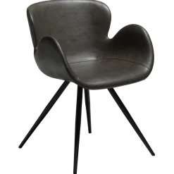 Gaia Stol Vintage Grey Art.Leather, Black
