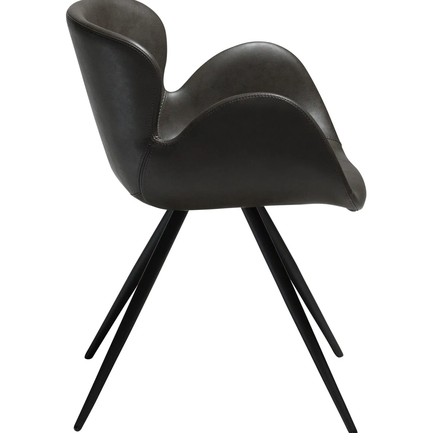 Gaia Stol Vintage Grey Art.Leather, Black