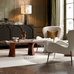 Glam Loungefåtölj Bone White, Antique Brass, 85 cm