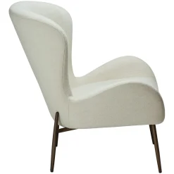 Glam Loungefåtölj Bone White, Antique Brass, 85 cm