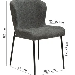 Glam Stol Pebble Green, Black
