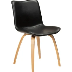 Glee Stol Vintage Black Art.Leather, Oak