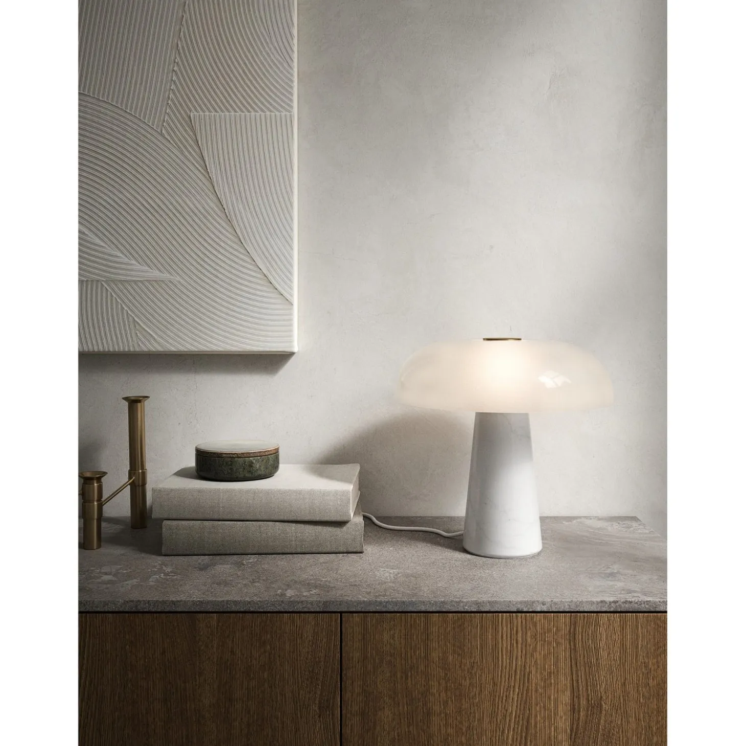 Glossy Bordslampa Opal Vit