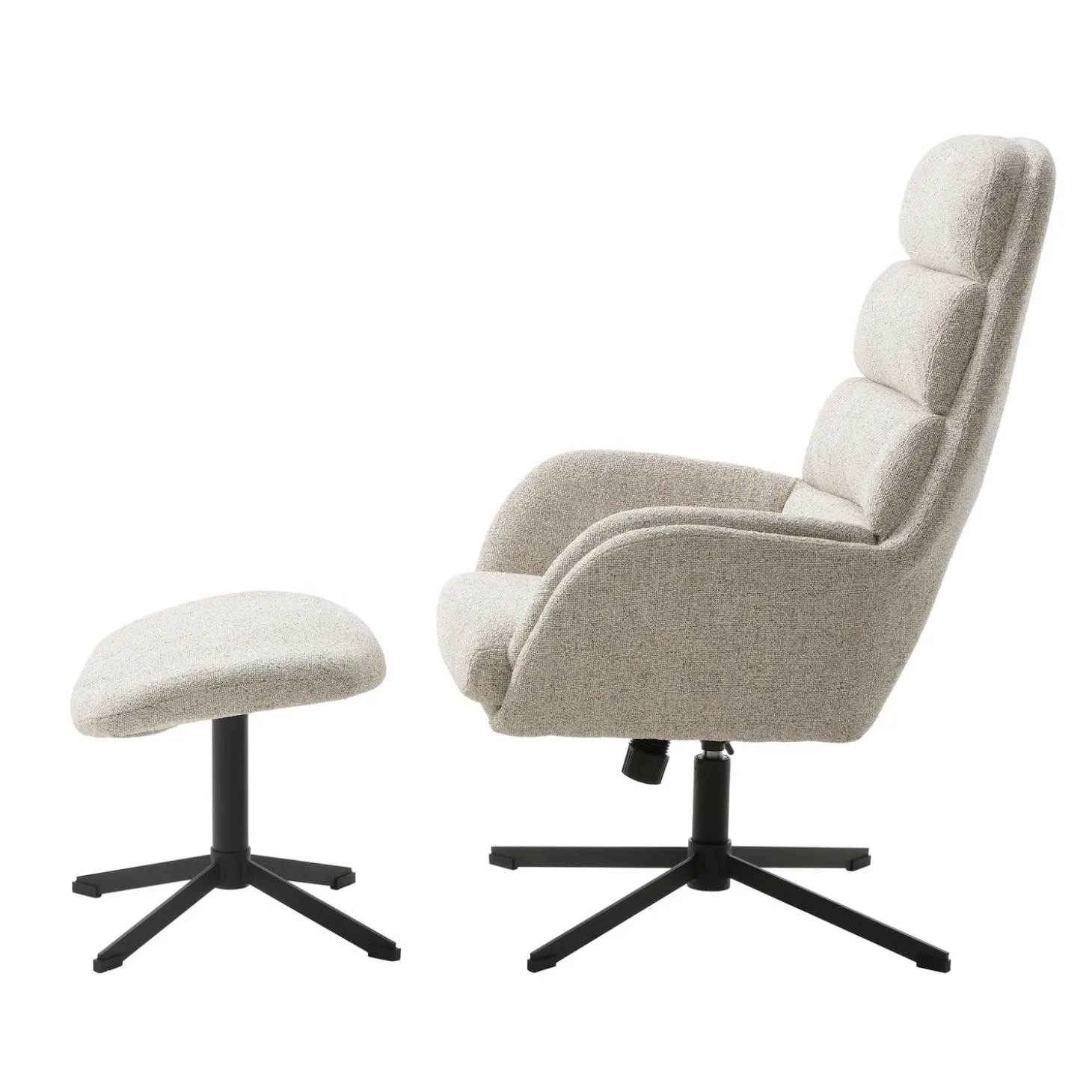 Gregory Fåtölj & Fotpall Offwhite Melange