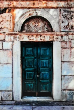 Grön Dörr Tavla 80x120cm