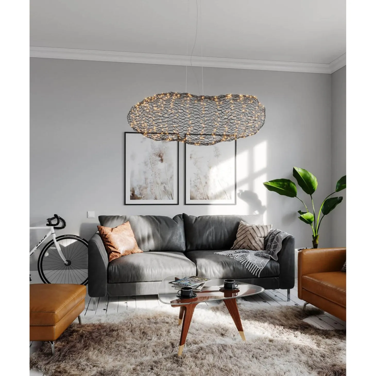 Hayden Taklampa 115 cm Svart matt