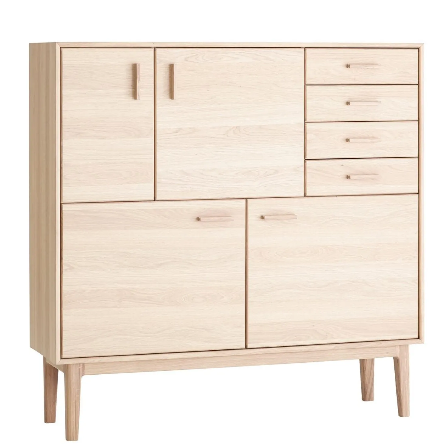 Högskåp Nr.700 133x132 cm Vitoljad Ek