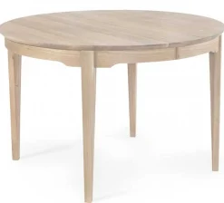 HOVDALA Matbord Ø 115cm Inkl. Två Ilägg Vitoljad Ek