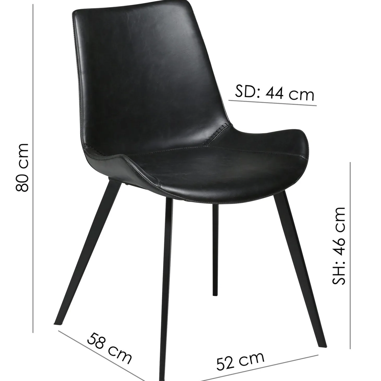 Hype Stol Vintage Light Brown Art.Leather, Black
