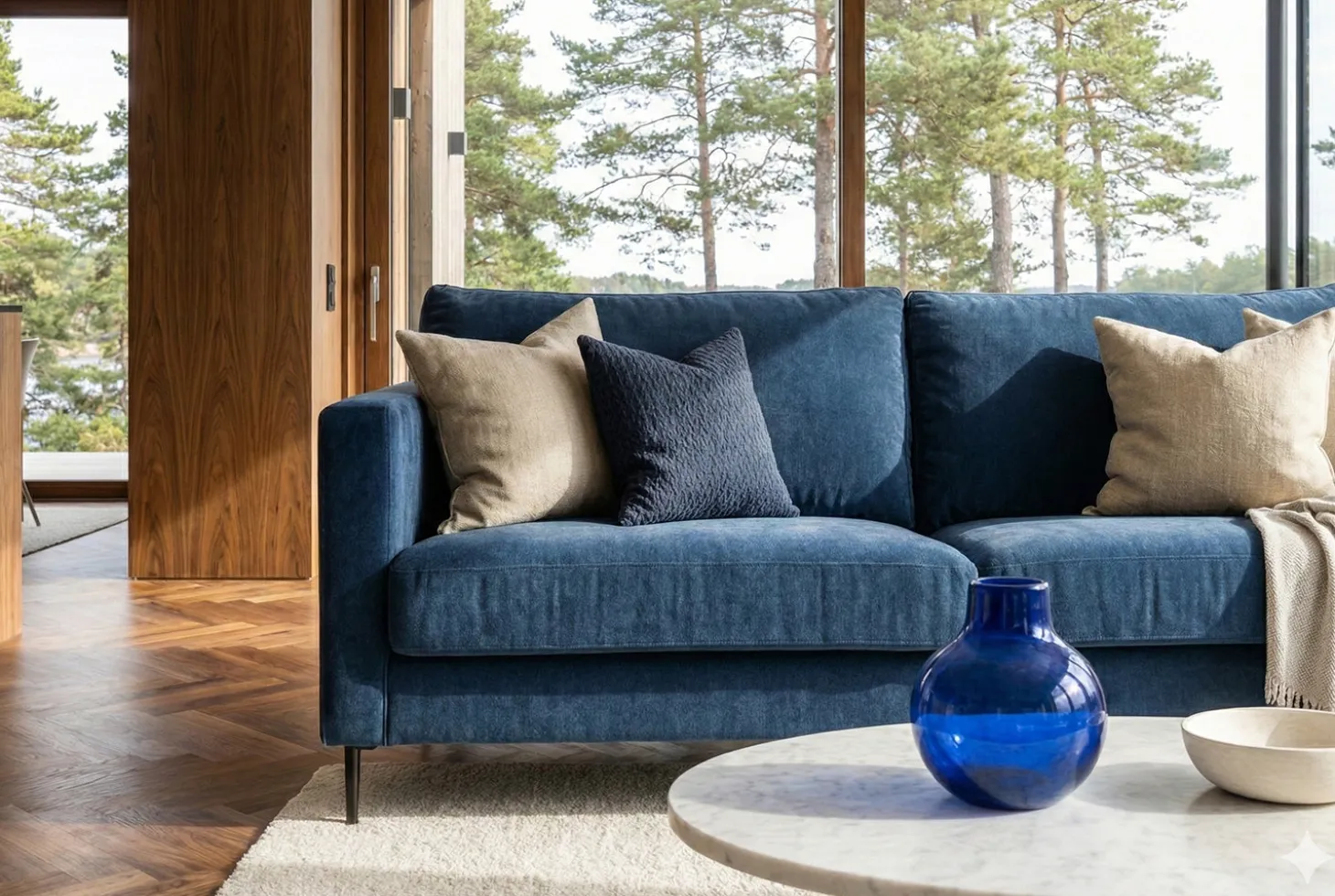 Impulse 4-sits Soffa Lux Wildflower Midnight Blue