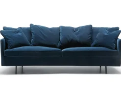 Julia 3-sits Soffa Small Cushions Classic Velvet Dark Blue