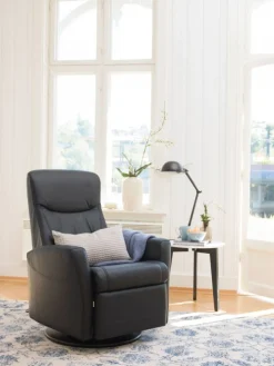 King Reclinerfåtölj Svart Läder