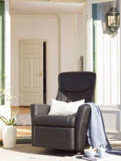 King Reclinerfåtölj Svart Läder
