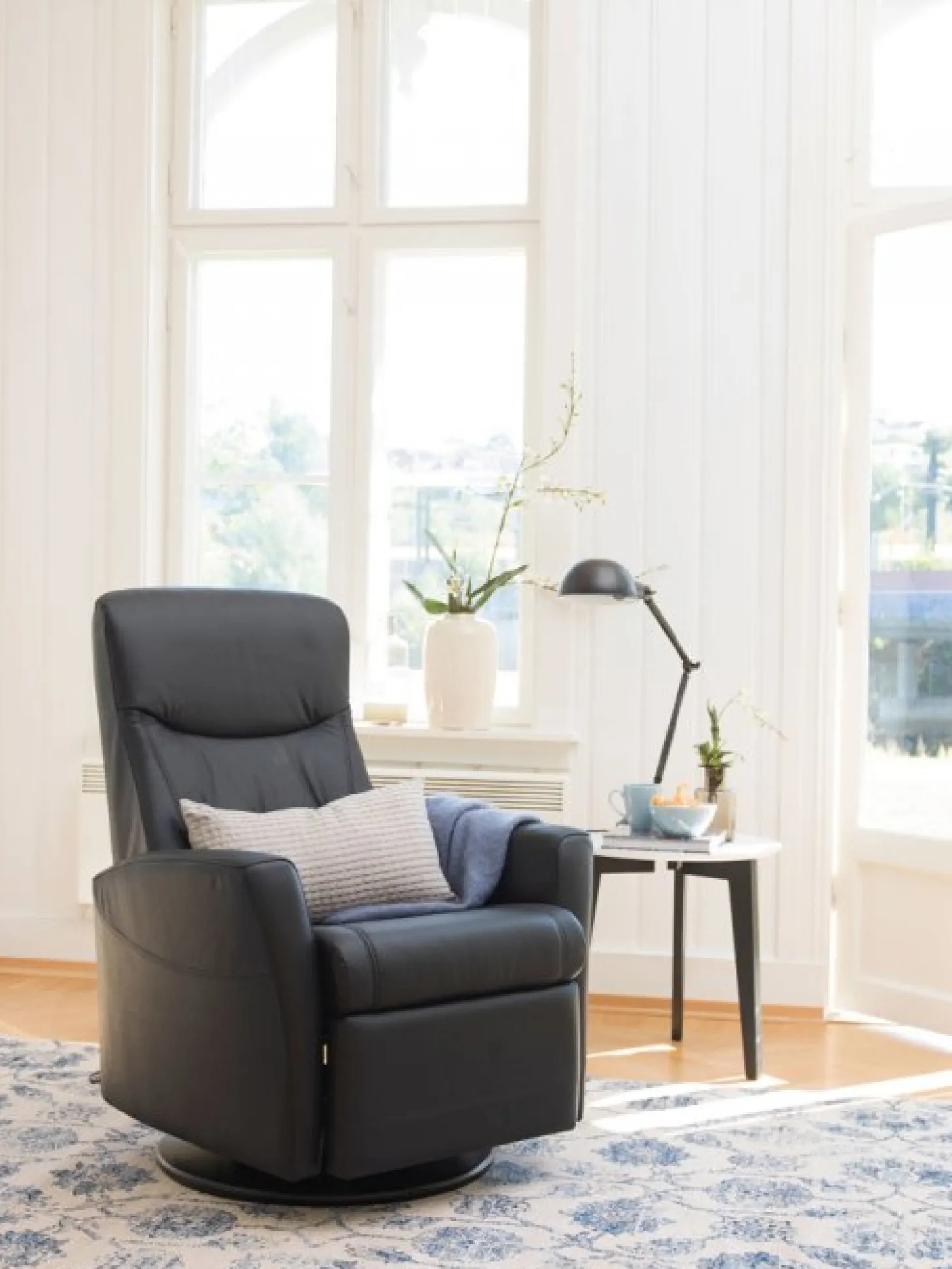 King Reclinerfåtölj Svart Tyg