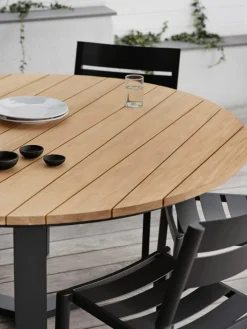 Laurion Matbord 150 cm Rund Teak/Svart