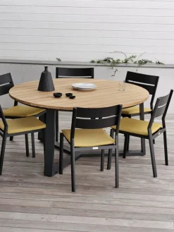 Laurion Matbord 150 cm Rund Teak/Svart
