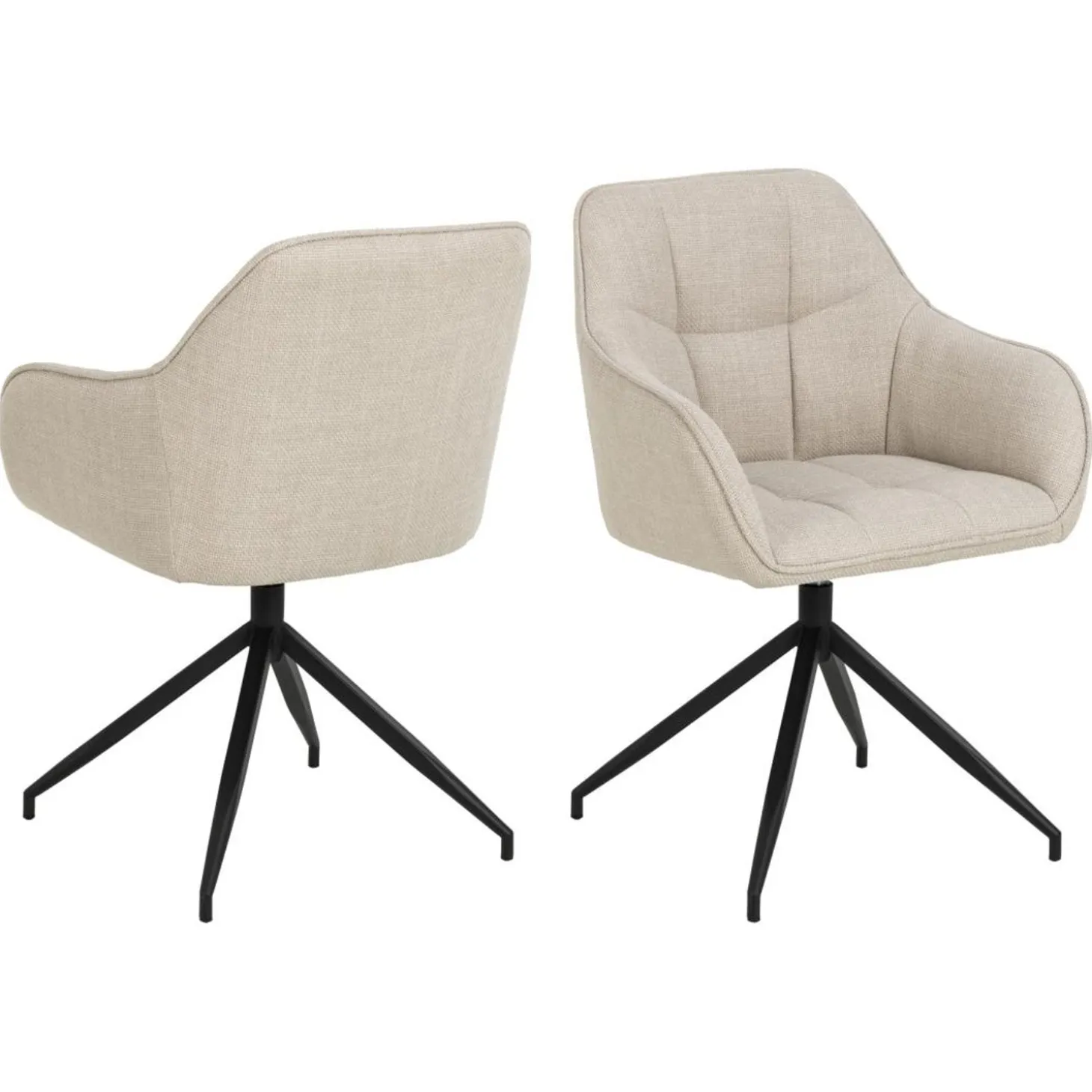 Laval Karmstol Snurr Basel tyg Beige
