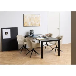 Laval Karmstol Snurr Basel tyg Beige