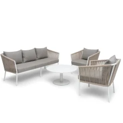 Lersund Utefåtölj Vit/Beige