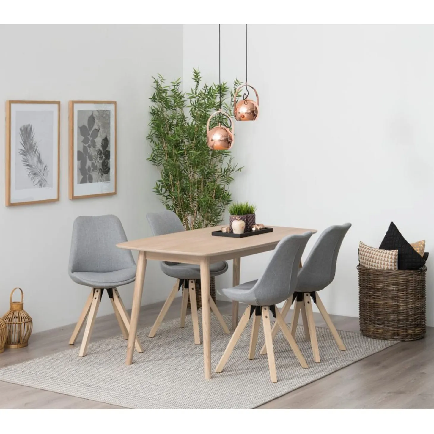 Lillesand Matbord 150x80 cm Vitpigmenterad Ek