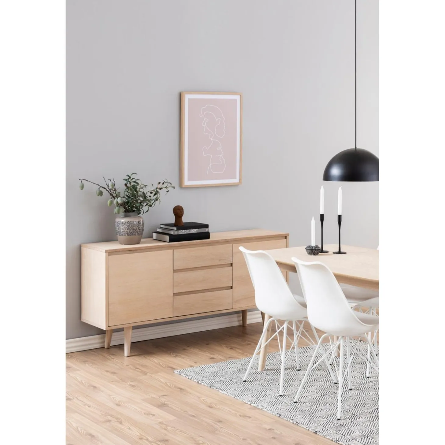 Lillesand Matbord 150x80 cm Vitpigmenterad Ek