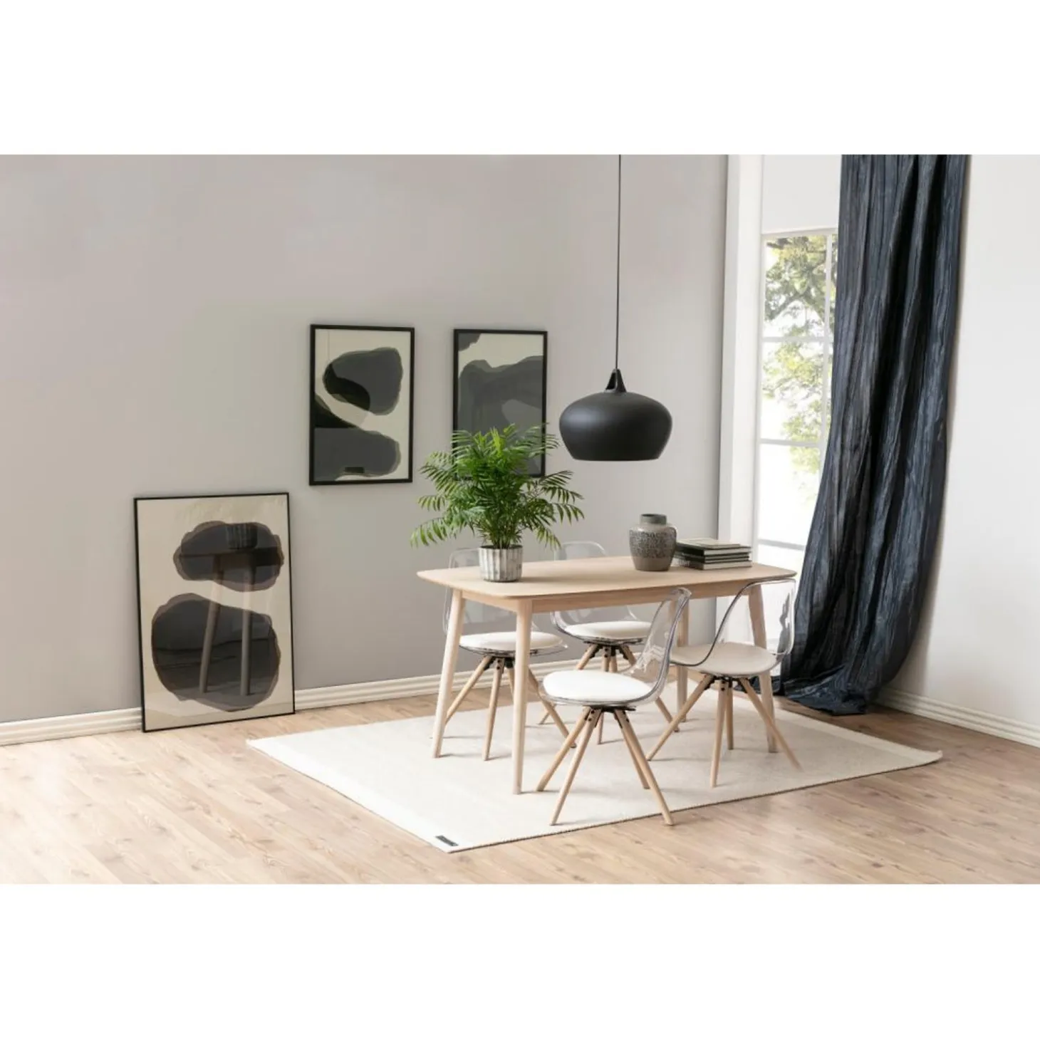 Lillesand Matbord 150x80 cm Vitpigmenterad Ek
