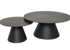 Liora Satsbord Rund Svart / Grå Keramik